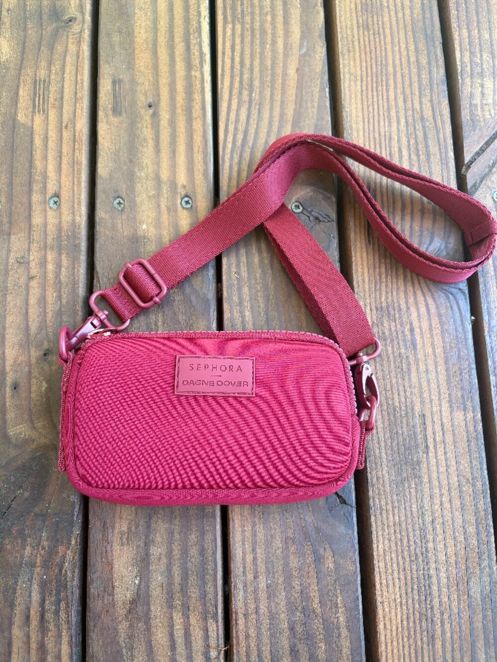 Sephora x Dagne Dover Mara Phone Sling Crossbody Bag Burgundy NWT